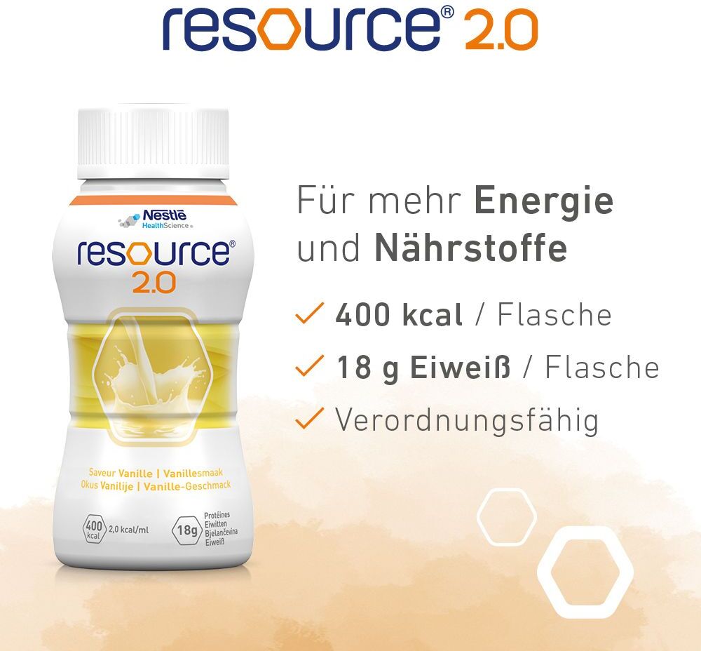 Nestlé Resource Resource 2.0 Vanille 4x200 ml Flüssigkeit