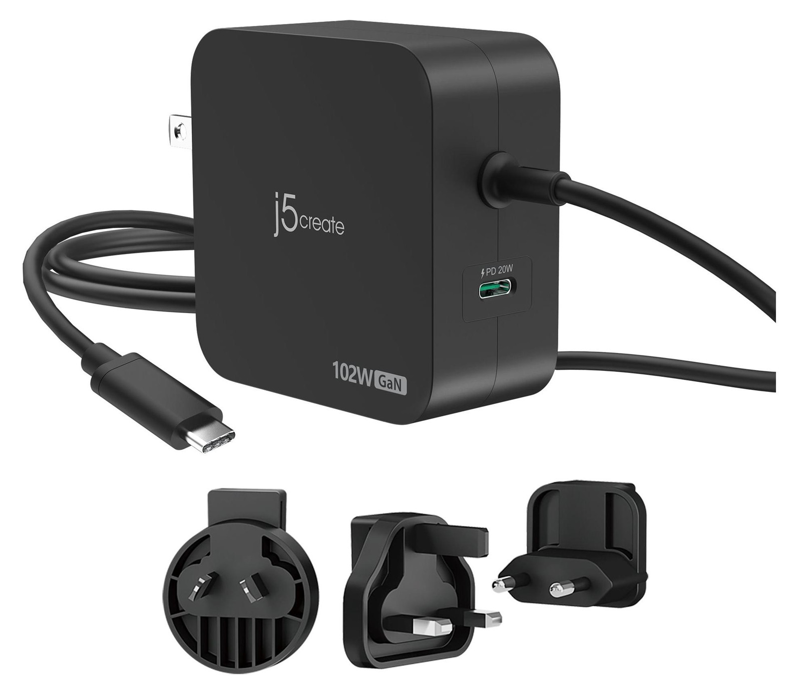 j5create JUP25102V Interne AC naar USB kabel, 1,8 meter, Zwart
