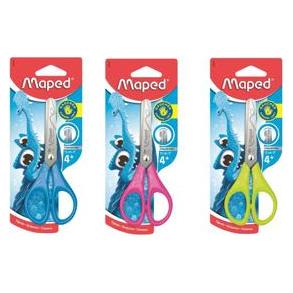 Maped Schere Essentials, 13 cm, Linkshänder, symmetrisch, f.sortiert, auf Blisterkarte (13 cm) (464310)