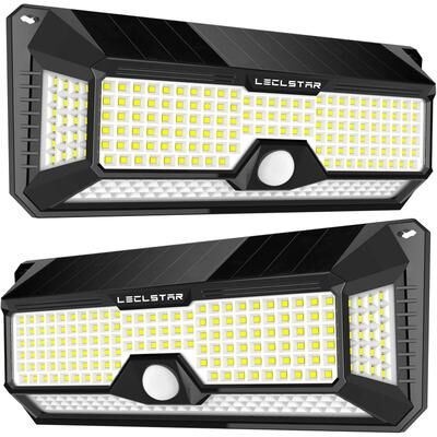 Silver Stone Store Solar LED Light Outdoor Garden Wall Lamp, Waterproof Motion Sensor Light For Yard Door With Mode led 2pcs