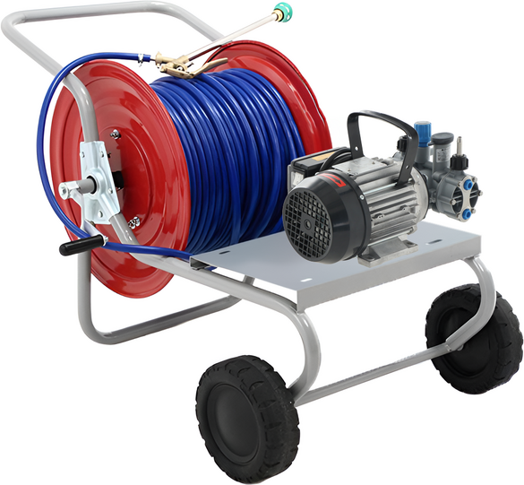 AgriEuro TOP-LINE Elektrisches Sprühpumpen-Set mit Wagen  Comet MTP MC18 EL MNF  Für Chemikalien und Säuren