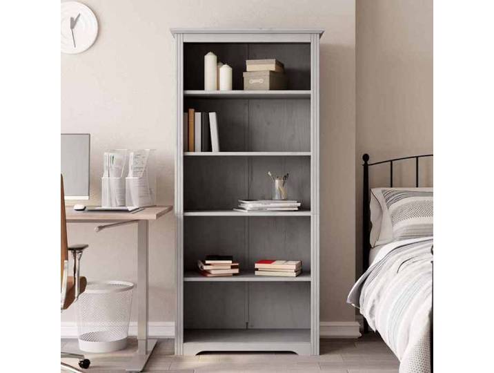 Sale juillet Bibliothèque BODO - - bois - gris - grand rangement - 82 x 40 x 173 cm qpq24p