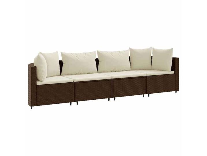 Remise Mobilier d'extérieur 4 pcs - avec coussins - marron - résine tressée - 63 x 63 x 57 5cm JILIMAISON20257973228