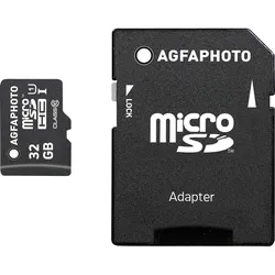 AgfaPhoto - Flash-Speicherkarte (microSDHC/SD-Adapter inbegriffen) - 32 GB - mic...
