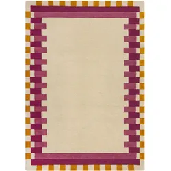 WOLLTEPPICH WENSUM, geometrisch, Rosa-Gelb, 160 x 230 cm