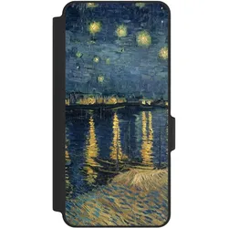Nivocase Klapphülle für Xiaomi Redmi Note 14 5G Handyhülle aus Kunst Leder NIVOflip schwarz Kunst Malerei (Xiaomi Redmi Note 14 5G), Smartphone Hülle, Schwarz