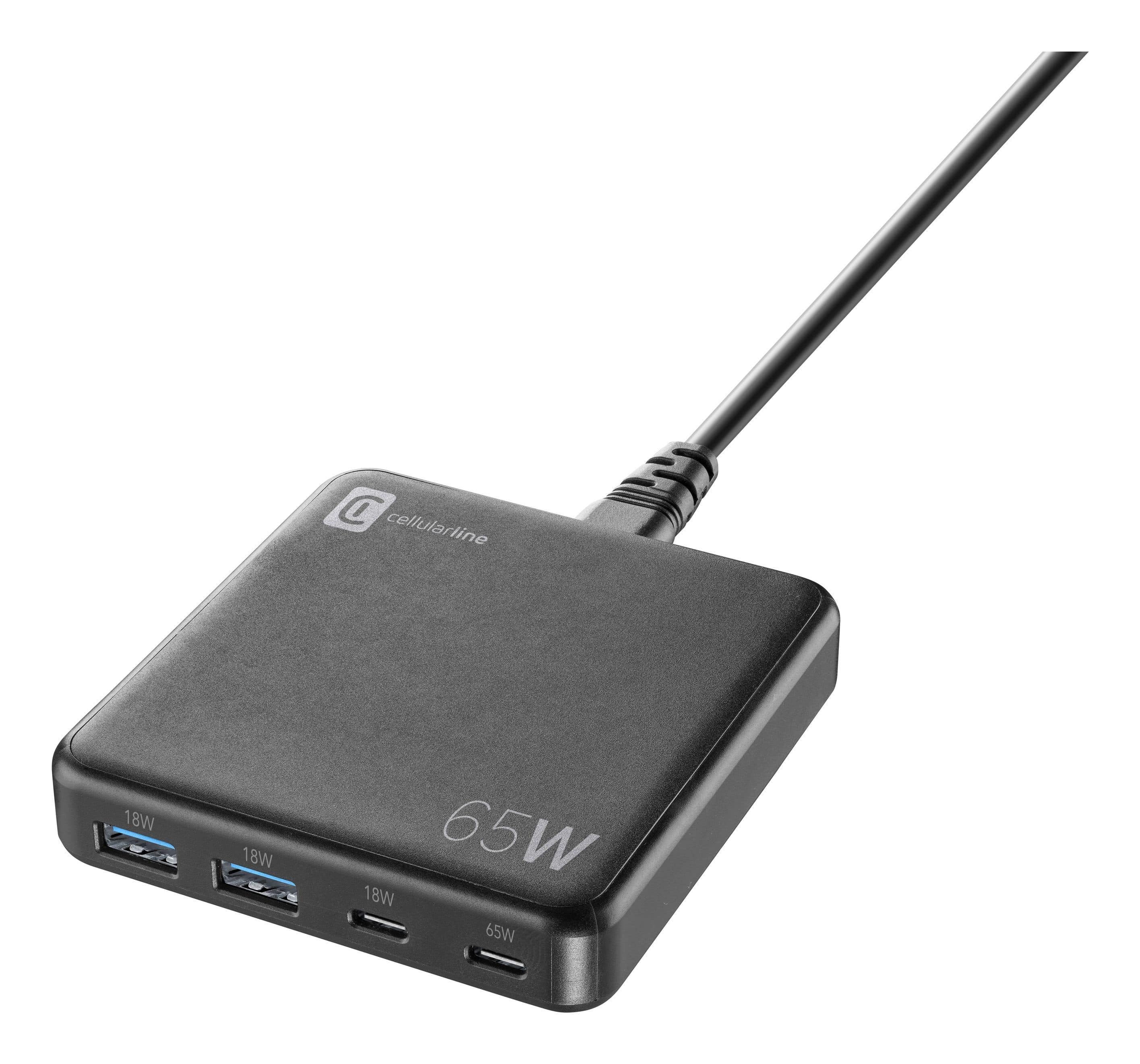 Cellular Line Netzladegerät MULTIPOWER DESK 65W mit GaN Technologie ACHUSBGAN4PD65WK