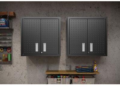 "Manhattan Comfort Fortress 30"" Floating Garage Cabinet - Set of 2"