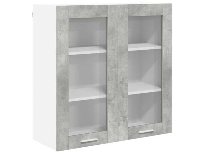 fsahslih Hängeschrank Küchenschrank Beton Grau 80x31x80cm Holzwerkstoff Praktischer Wandhängeschrank mit 2 Türen für Küche und Wohnbereich. Bietet viel Stauraum für Geschirr und Kochutensilien.