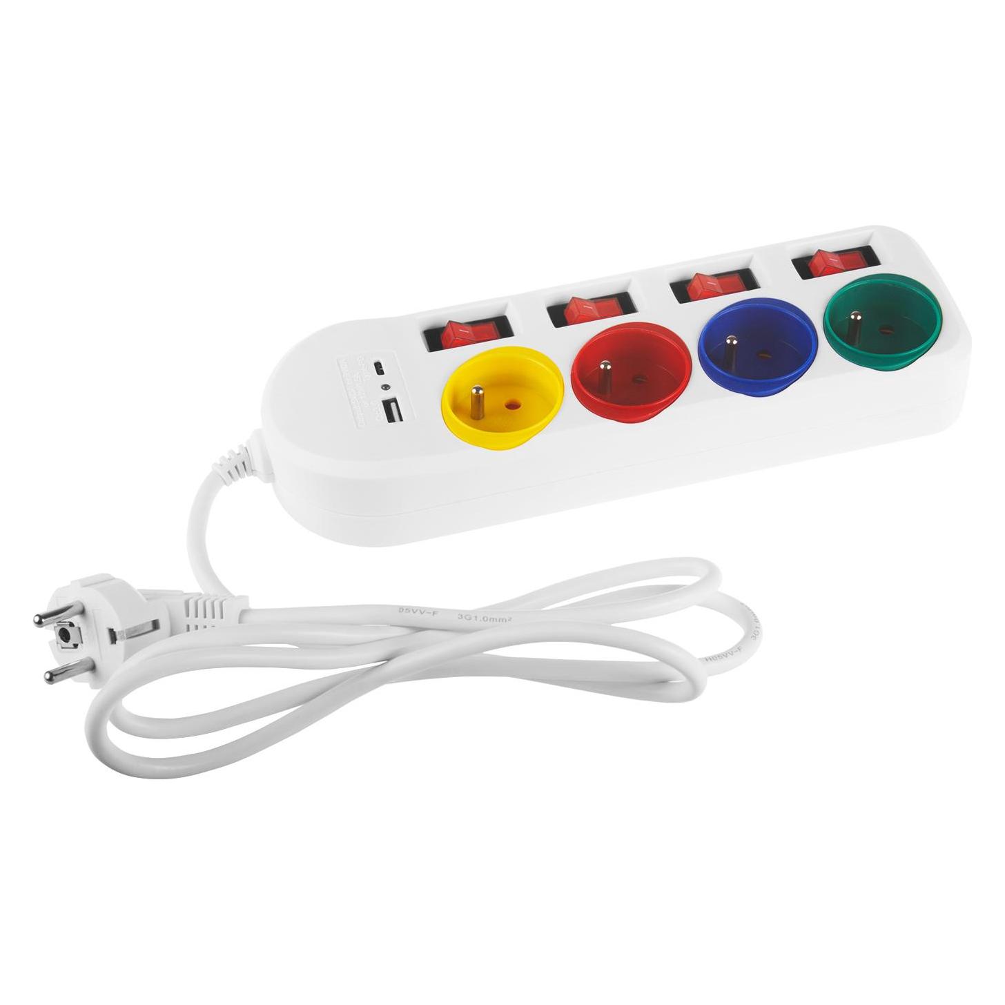 Maclean Steckdosenleiste 4-fach USB A/C 1,5m, MCE508 W (4x, USB-A, USB-C, 1.50 m) (MCE508 W)