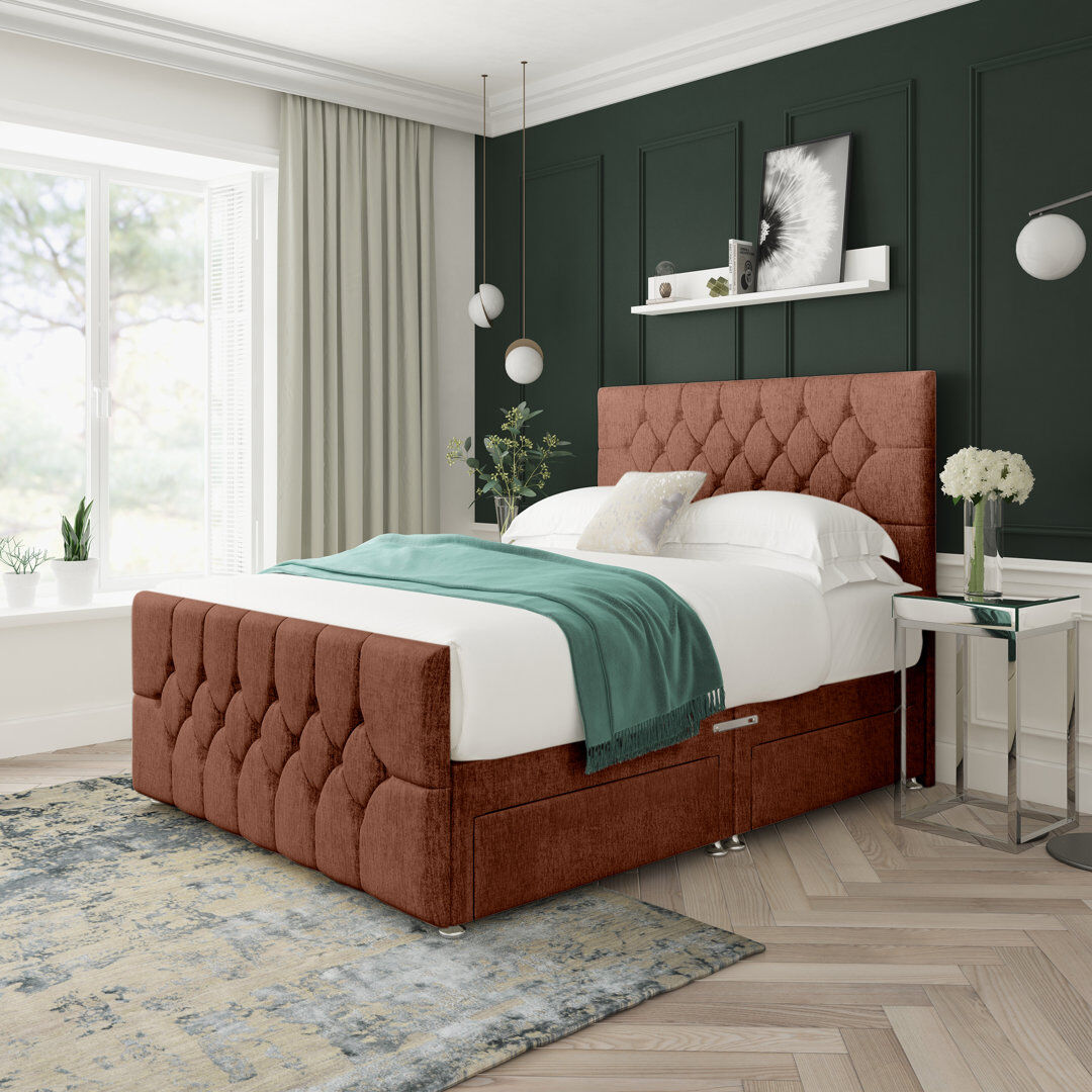 Lark Manor Upholstered Divan Bed Brown Kingsize (5')