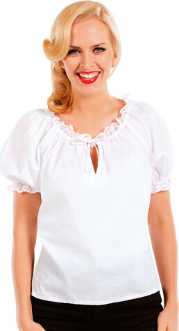 Rüschenbluse für Damen, weiß