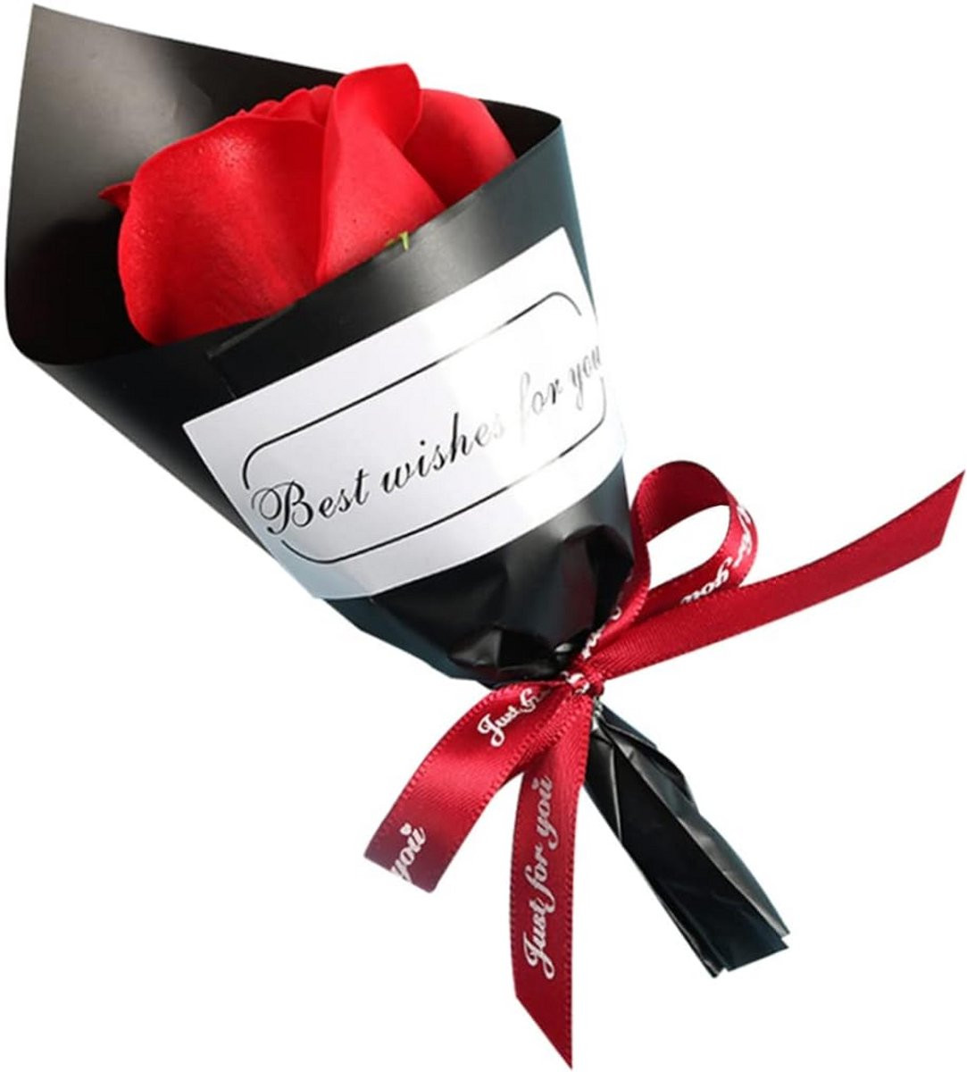 Eeuwig Rood Boeket van Rozen Zeepbloemen voor Valentijnsdag en Bruiloft Decoratie