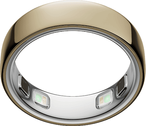 Anillo inteligente - Oura Ring 5, Talla 8, Hasta 9 días autonomía, Bluetooth, 50 métricas de salud, Titanio, Oro