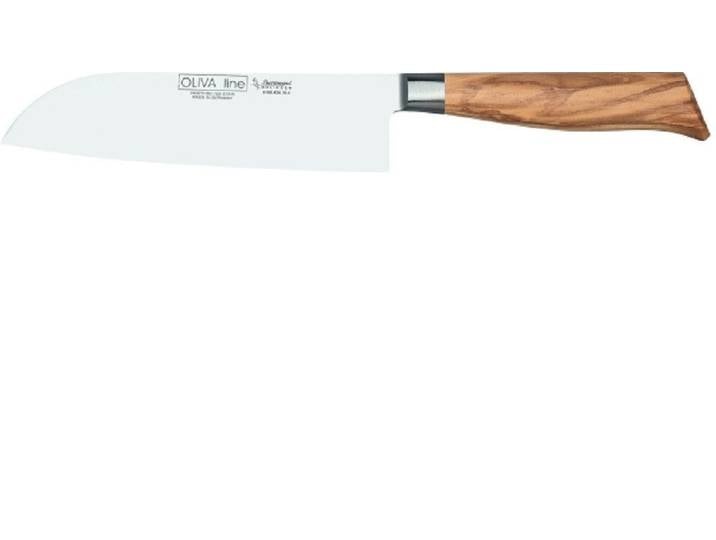 Burgvogel Santokumesser Santokumesser, Klinge 18 cm, Griff aus Olivenholz