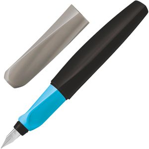 Pelikan Füller Twist Color Blocking dark P457, Feder M, für Links- & Rechtshänder, aus Kunststoff, schwarz