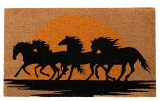 IH Casa Decor Coir Door Mat Horses Running In The Sunset