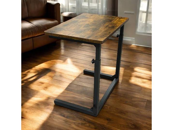Table d'appoint réglable en Hauteur en Fme de C pour canapé Table pour dinateur Ptable pour canapé et Marron Marro TABLE D'APPOINT