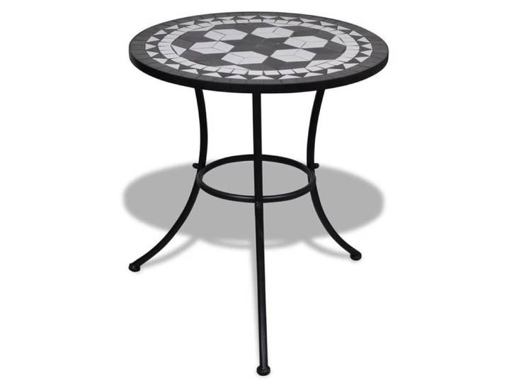 Table de bistro - 2 personnes & extérieur - Noir e Table de bistro Noir et blanc 60 cm Mosaïque 62407