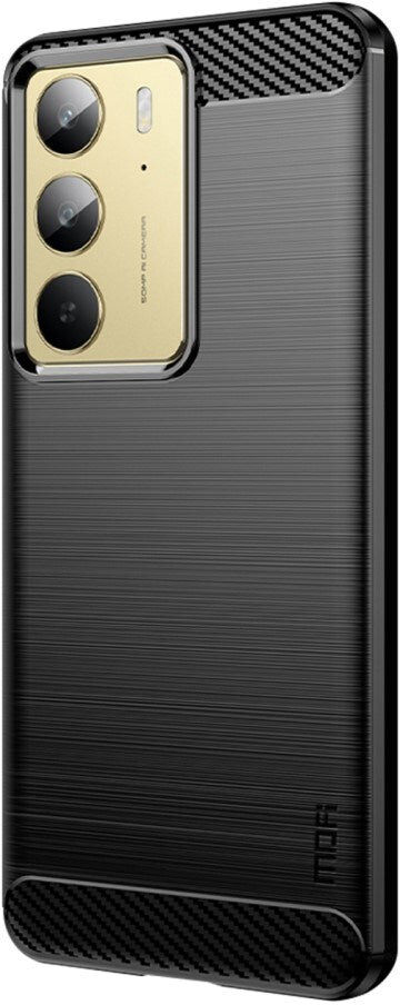 Mofi Realme 14X (5G) Brushed Carbon Bagside Cover - Sort