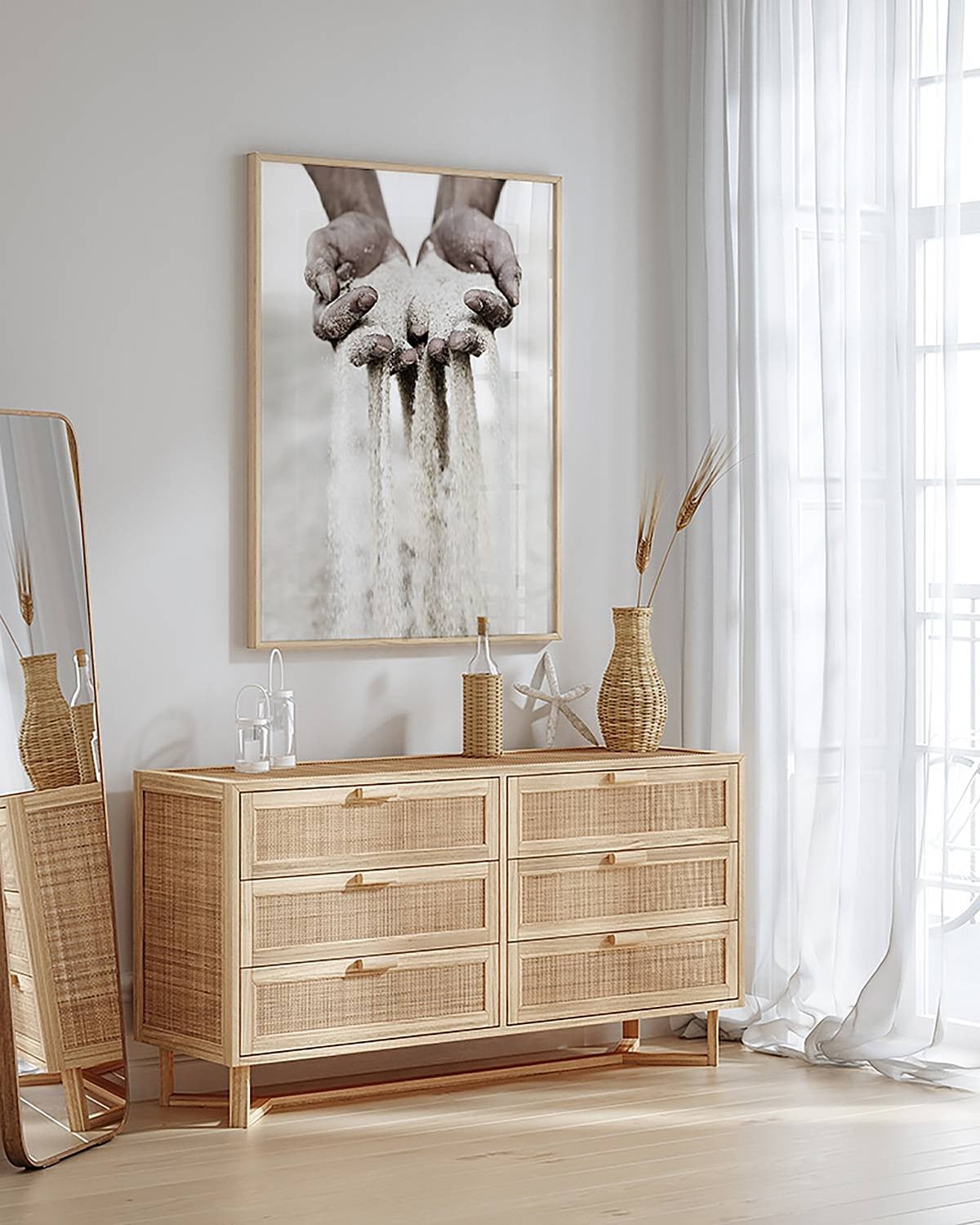 home24 Loving Sand abstracte wanddecoratie, multicolor, 73 x 93 cm