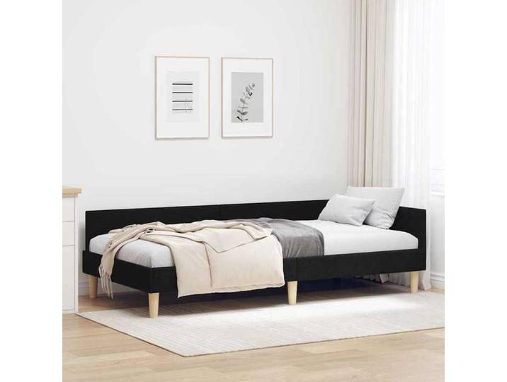 &Mode Lit 1 Personnes - BEWI - Structure de lit Adulte/enfant - d'angle Autre avec tête de lit Noir 100 x 200cm 581982