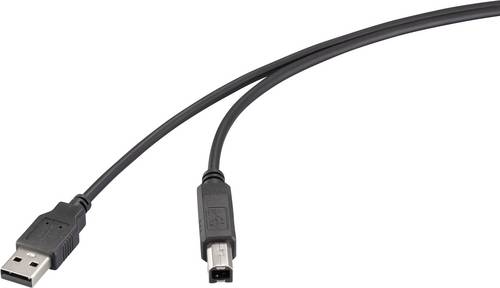Renkforce USB-Kabel USB 2.0 USB-A Stecker, USB-B Stecker 1.00m Schwarz RF-6830426