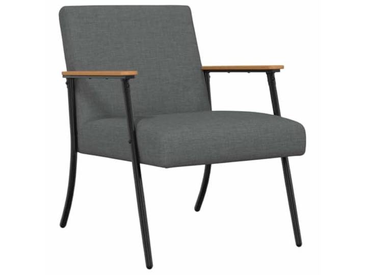 Moderner Sessel Dunkelgrau Stoff mit Stahlrahmen Samtige Textur,ergonomische Rückenlehne,stabiler Stahlrahmen,Wohnzimmer,Schlafzimmer,Leseecke
