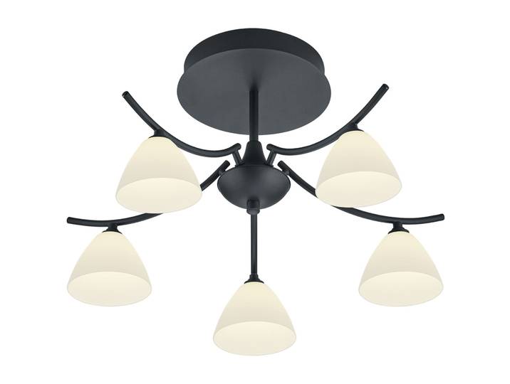 Deckenlampe Emmeline schwarz Metall 2500 lm B 53 cm - LED - Lichtfarbe: Extra warmweiss - LED Energiesparlampen