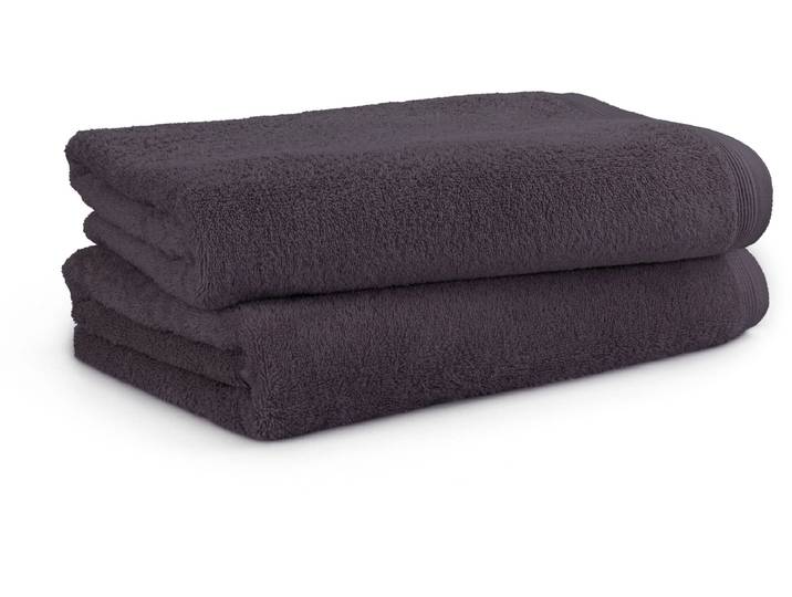 Badetücher MÖVE Superwuschel 100% Premium Cotton Baumwolle , grau (dunkelgrau), B:80cm L:150cm, Walkfrottier, Obermaterial: 100% Baumwolle, Handtücher, Badetücher, Spar-Set, Made in Germany, 2x Badetücher mit Bordüre, einfarbig, weich