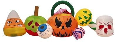 no 8FT Long Halloween Inflatables Pumpkins Eyeball Candy Outdoor Decorations