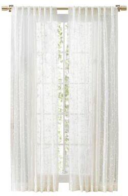 Ricardo Sheer Blossom Embroidered Sheer Rod Pocket W Back Tab Single Panel