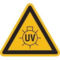 König Werbeanlagen Warnschild, Warnung vor UV-Strahlung - praxisbewährt - 100 mm Folie selbstklebend