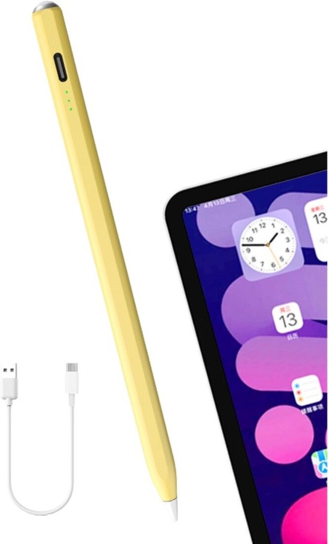 INF Magnetischer Touch-Stift, kompatibel mit Apple iPad (2018 und später) — 15-min Type-C Schnellladung, 3-LED Akkustand, Gelb