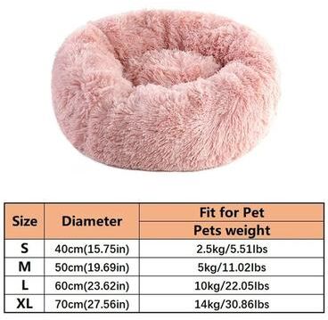 Uplift Essentials Ultra Soft Faux Fur Calming Donut Bed pink m