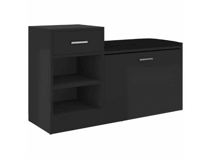 Banc à chaussures(bonne ventilation) - Meuble d Entrée Couloir - Noir brillant 94 5x31x57 cm Aggloméré jam91u
