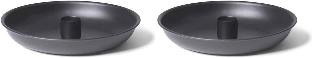 Novaliv Set van 2 Zwarte Kaarsenhouders voor Taperkaarsen, 15 cm
