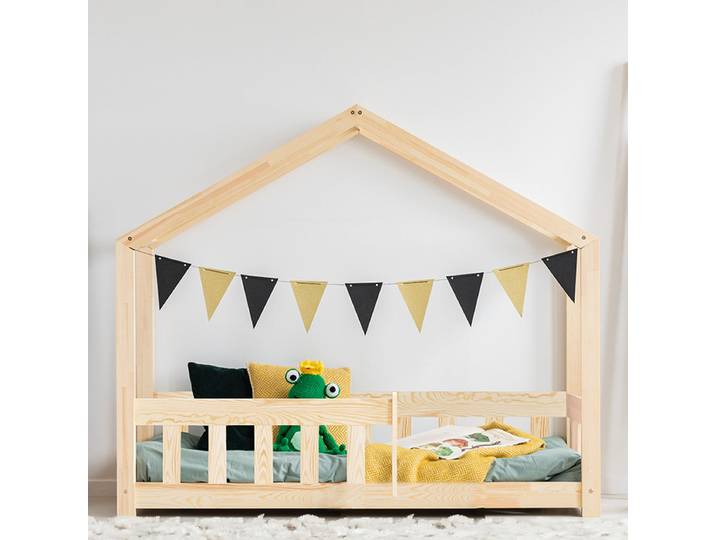 Lit cabane 70x140 sommier inclus Amandine Bois