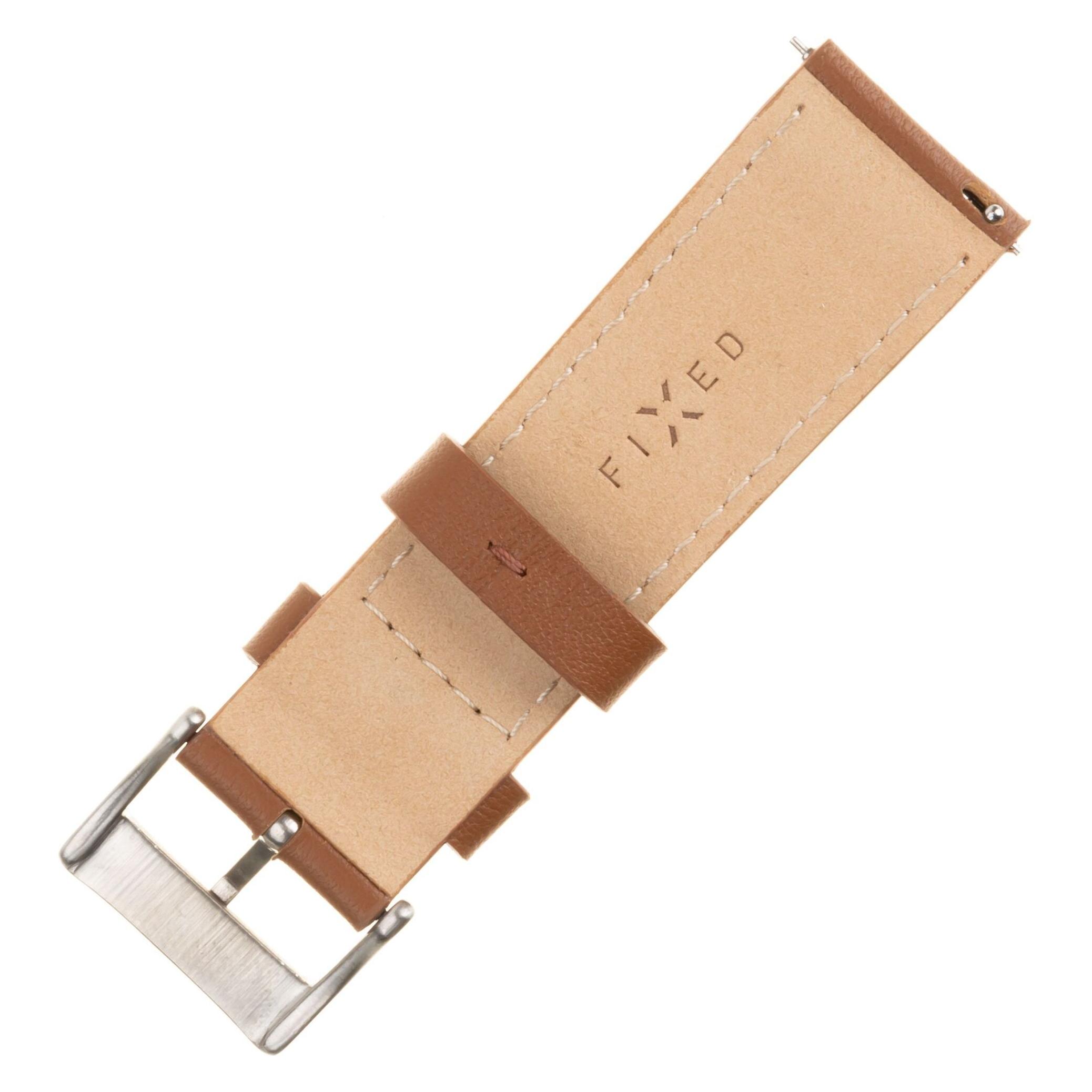 Fixed AEgte laederrem til Smartwatch Universal 22 mm Brun (FIXLST-22MM-BRW)