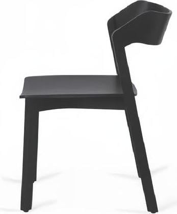 Moderne design eetkamerstoel met textiel bekleding in het zwart
