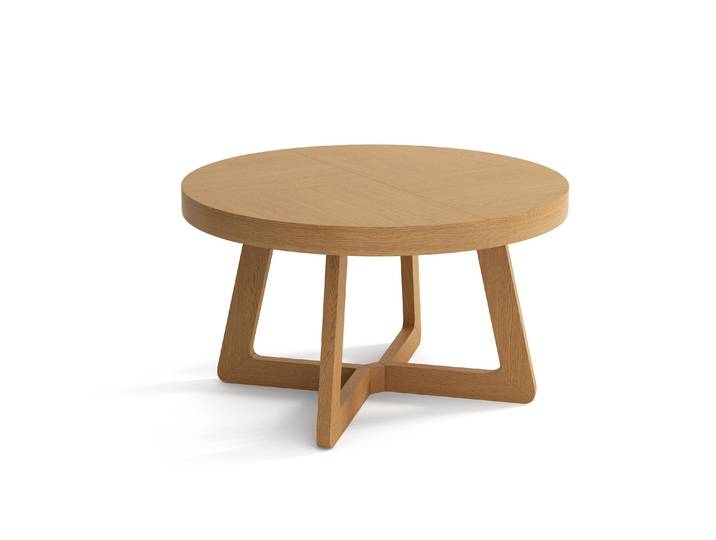 Ausziehbarer Esstisch SOLIS Eiche Für Wohnzimmer und Esszimmer 130-230 x 130 x 76 cm, Rund