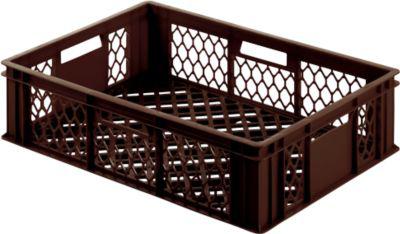 Euro Box Bäcker-Kasten, lebensmittelecht, Inhalt 75 L, durchbrochene Version, braun