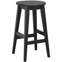 Barhocker Austin 2er Set aus Eiche, klassisch, Schwarz, stabile 4-Fuß-Gestell, 65 cm Sitzhöhe