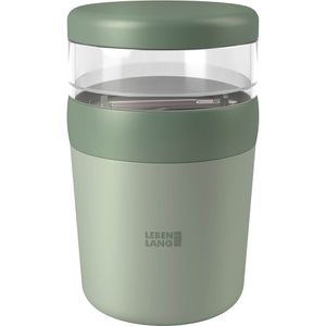 LEBENLANG Thermobehälter LBL608M, Edelstahl, hält stundenlang warm, mint, auslaufsicher, 500 + 150 ml
