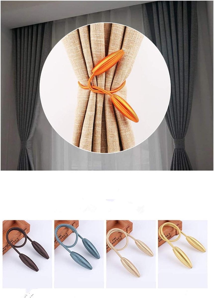 Magnetische Gordijn Tiebacks - Gordijn Clips Haken - 2 Stuks - Oranje