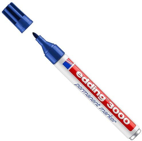 EDDING 3000 marcador permanente   Azul   Ponta redonda   1,5 - 3 mm