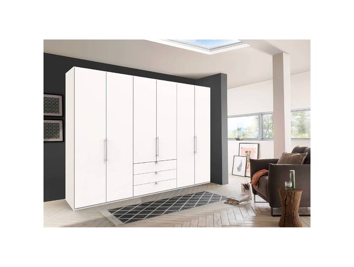 Armoire à portes pliantes III 216cm Blanc/Blanc Sans portes miroir