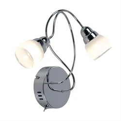 LED Wandleuchte Schalter verstellbar Wohnzimmerlampe 2-flammig Glas B 35 cm