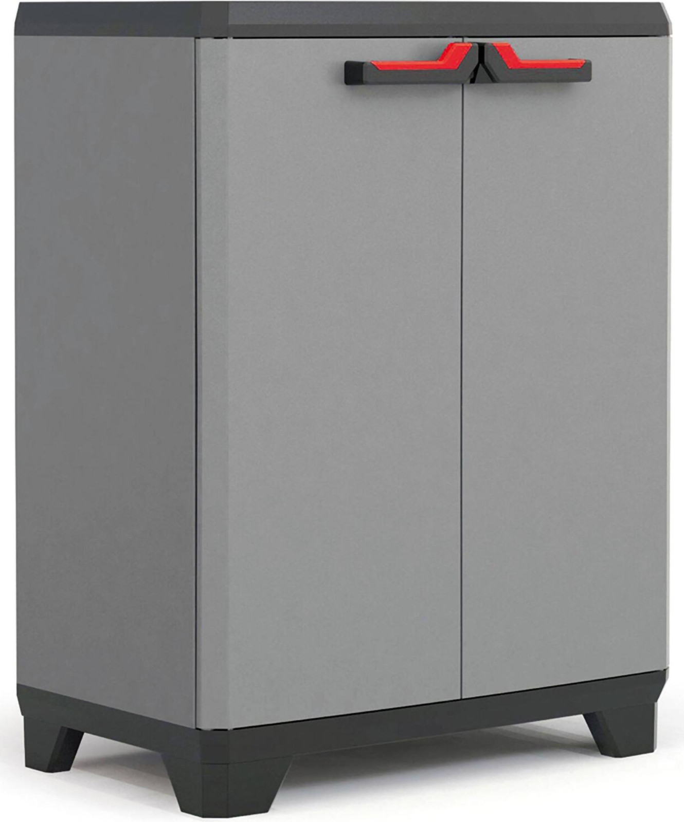 Keter Stilo Low Storage Cabinet Grijs en Zwart 90 cm Organizer Locker