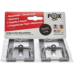 DEUFA Mausefalle Fox 237105, Schlagfalle aus Metall, 2 Stück